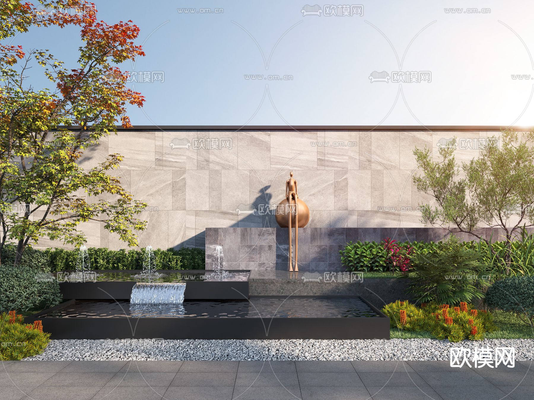 庭院景观 花园阳台3d模型下载