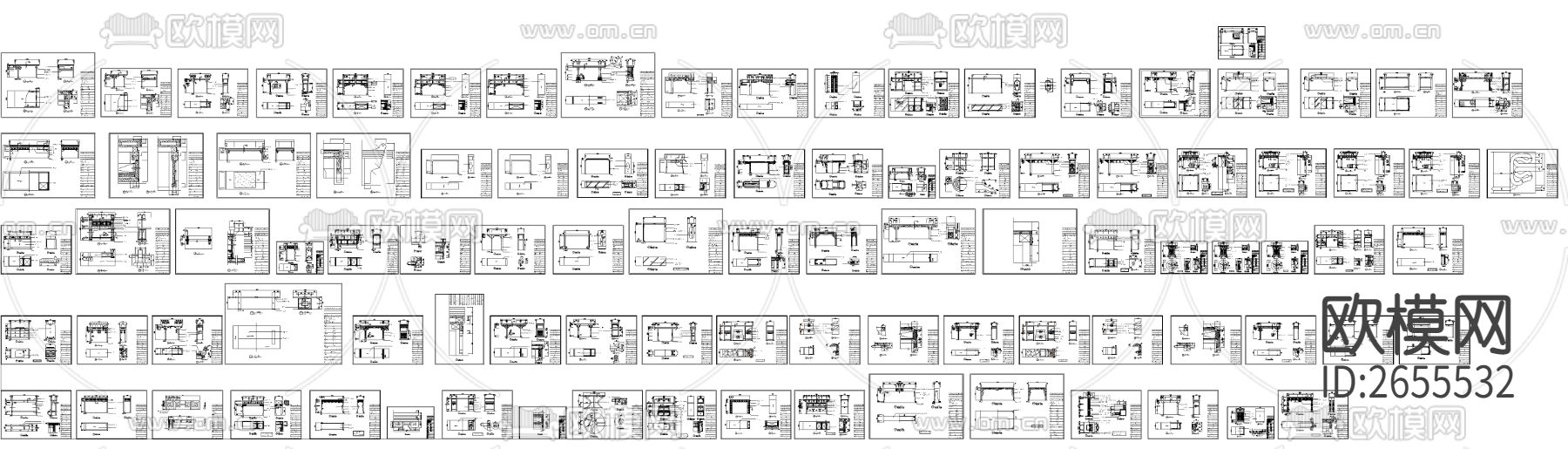 长台CAD图库下载（渲染图5）