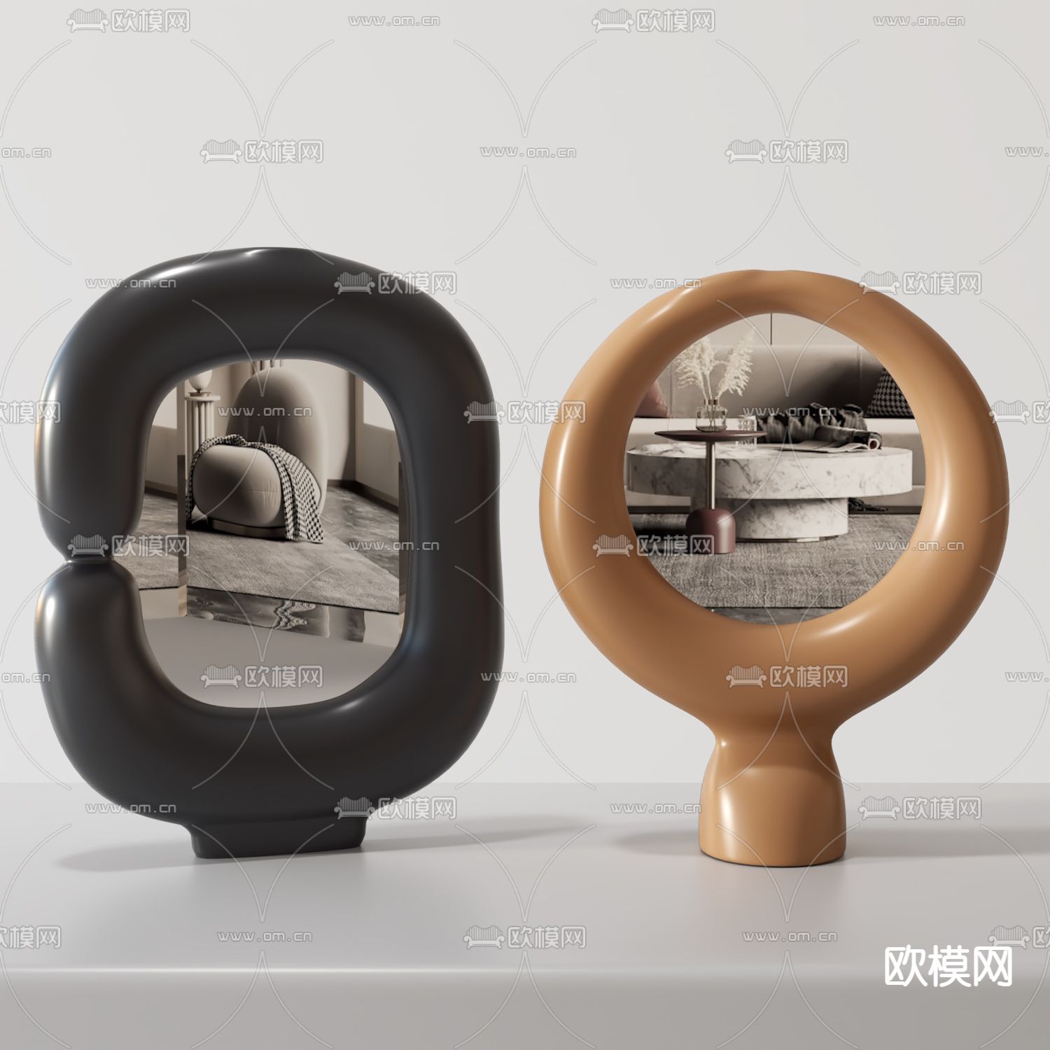 镜子 梳妆镜3d模型下载