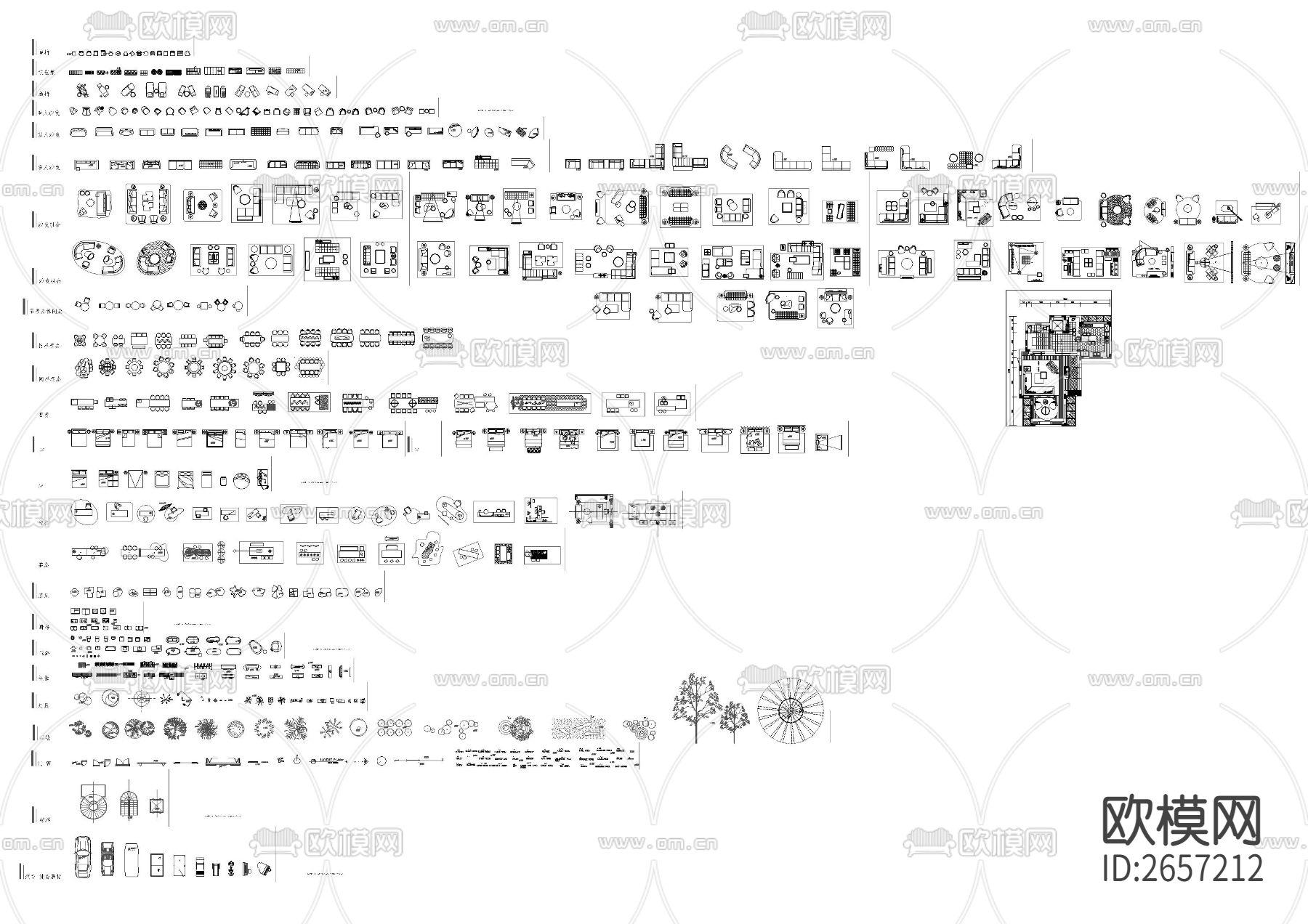 精选家居cad图库下载（渲染图2）