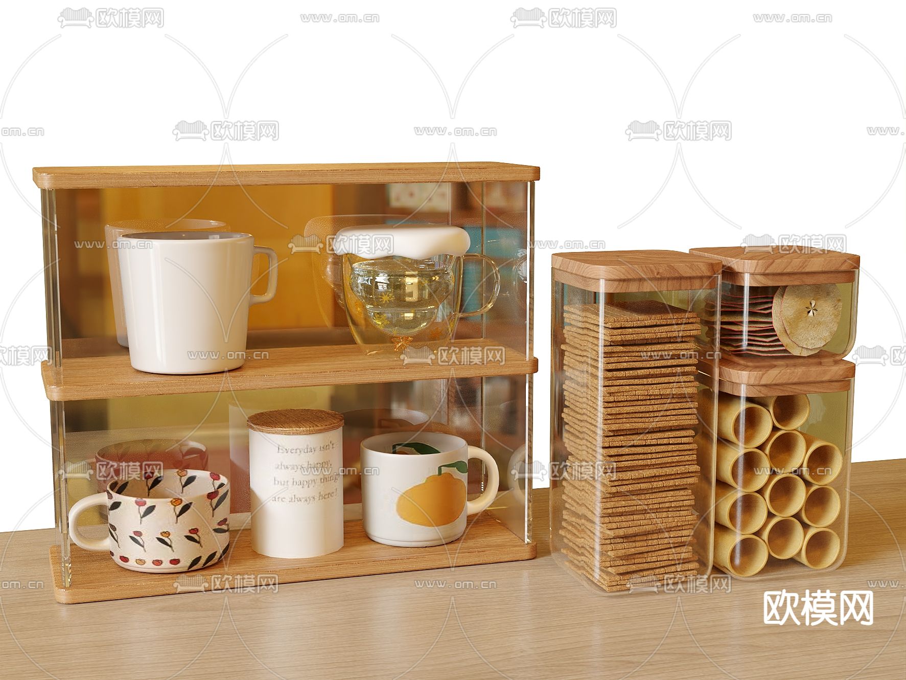 餐具 杯子 食品罐3d模型下载