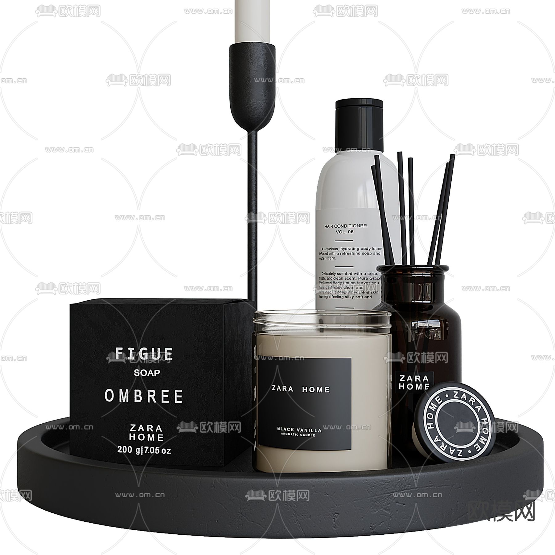 洗浴用品 蜡烛 香薰3d模型下载（渲染图4）