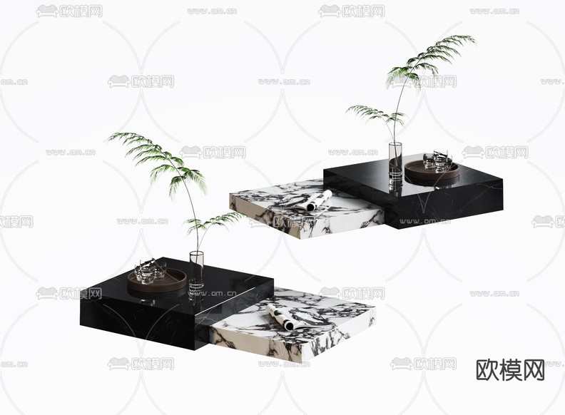 茶几 子母茶几3d模型下载