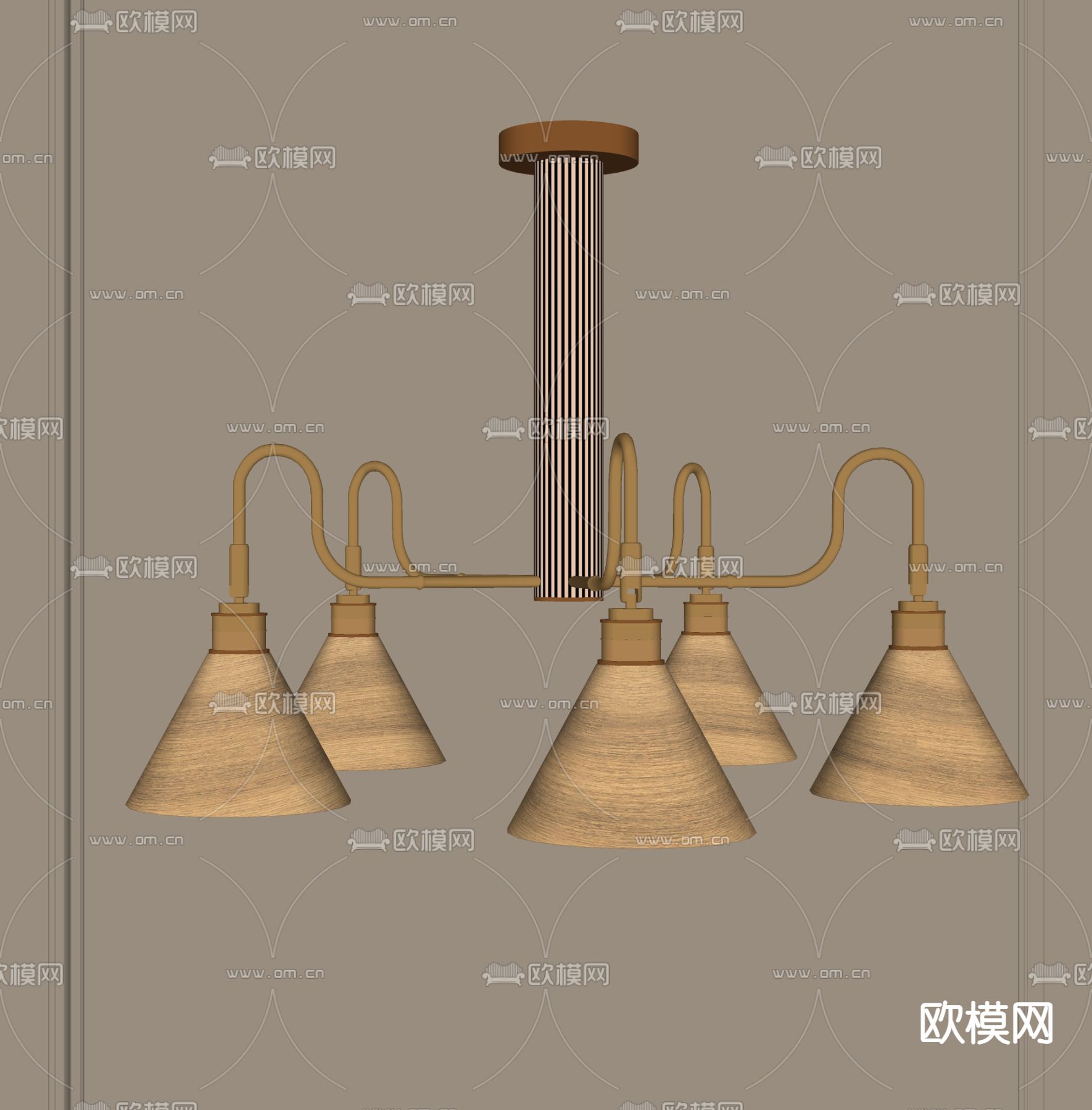 多头吊灯su模型