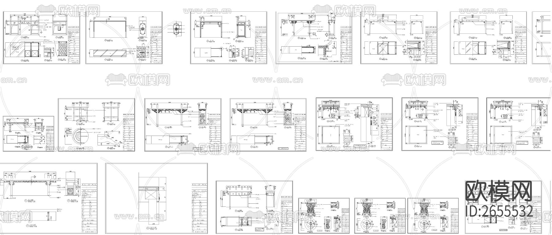 长台CAD图库下载（渲染图1）