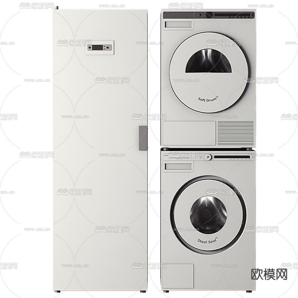洗衣机 烘干机3d模型下载(渲染图2)