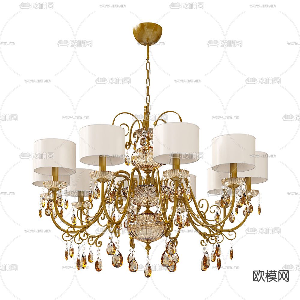 水晶吊灯 多头吊灯3d模型下载