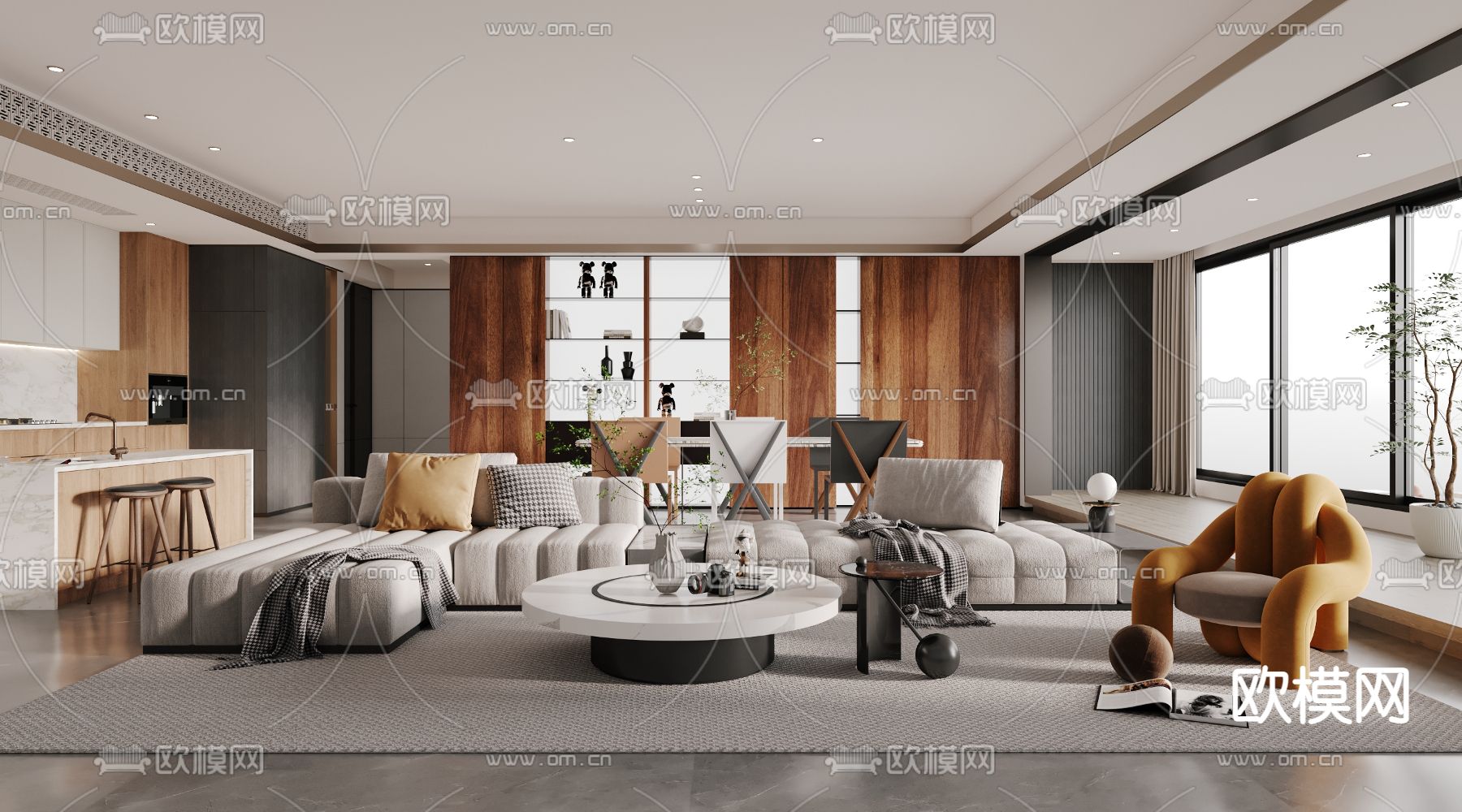 侘寂客厅3d模型下载