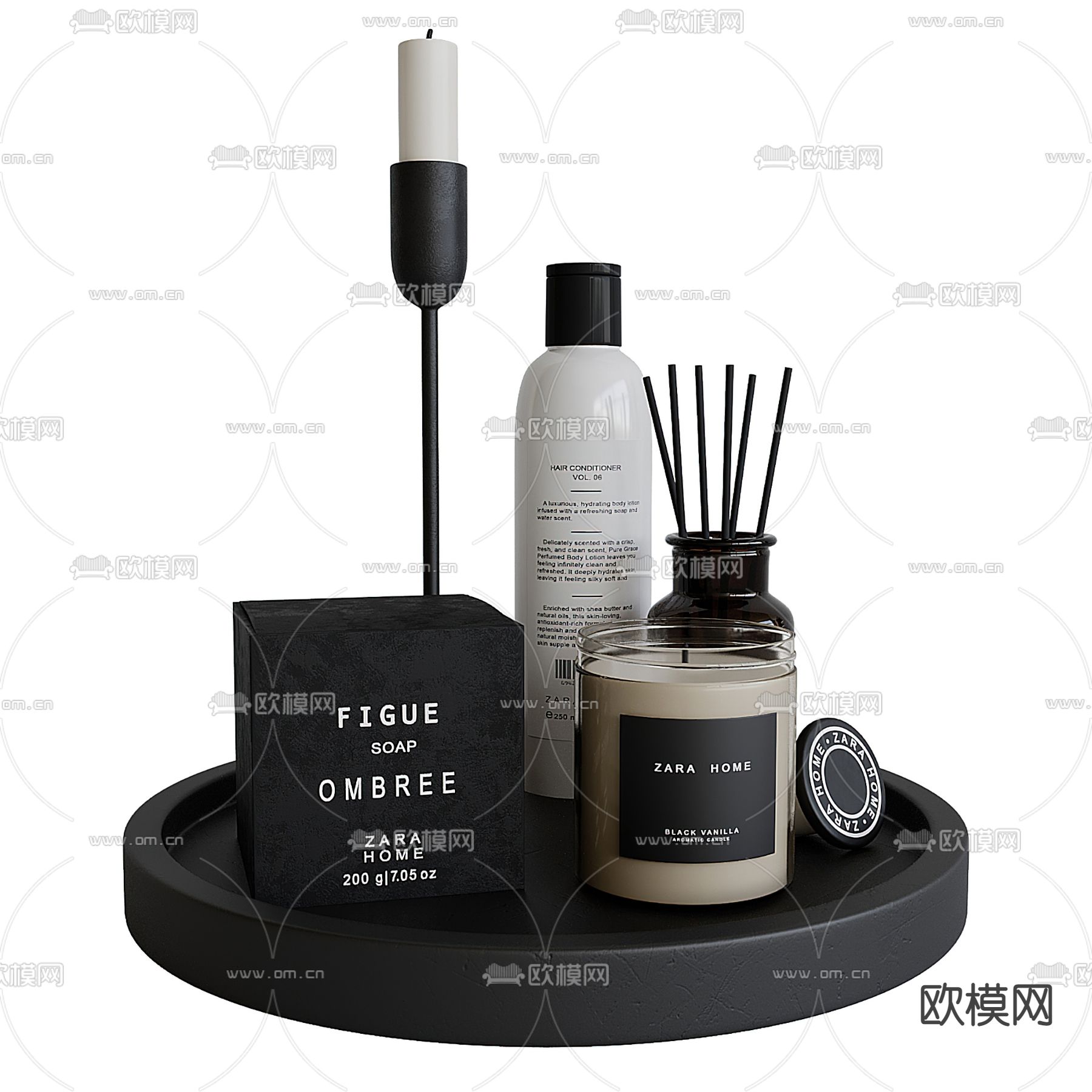 洗浴用品 蜡烛 香薰3d模型下载（渲染图2）