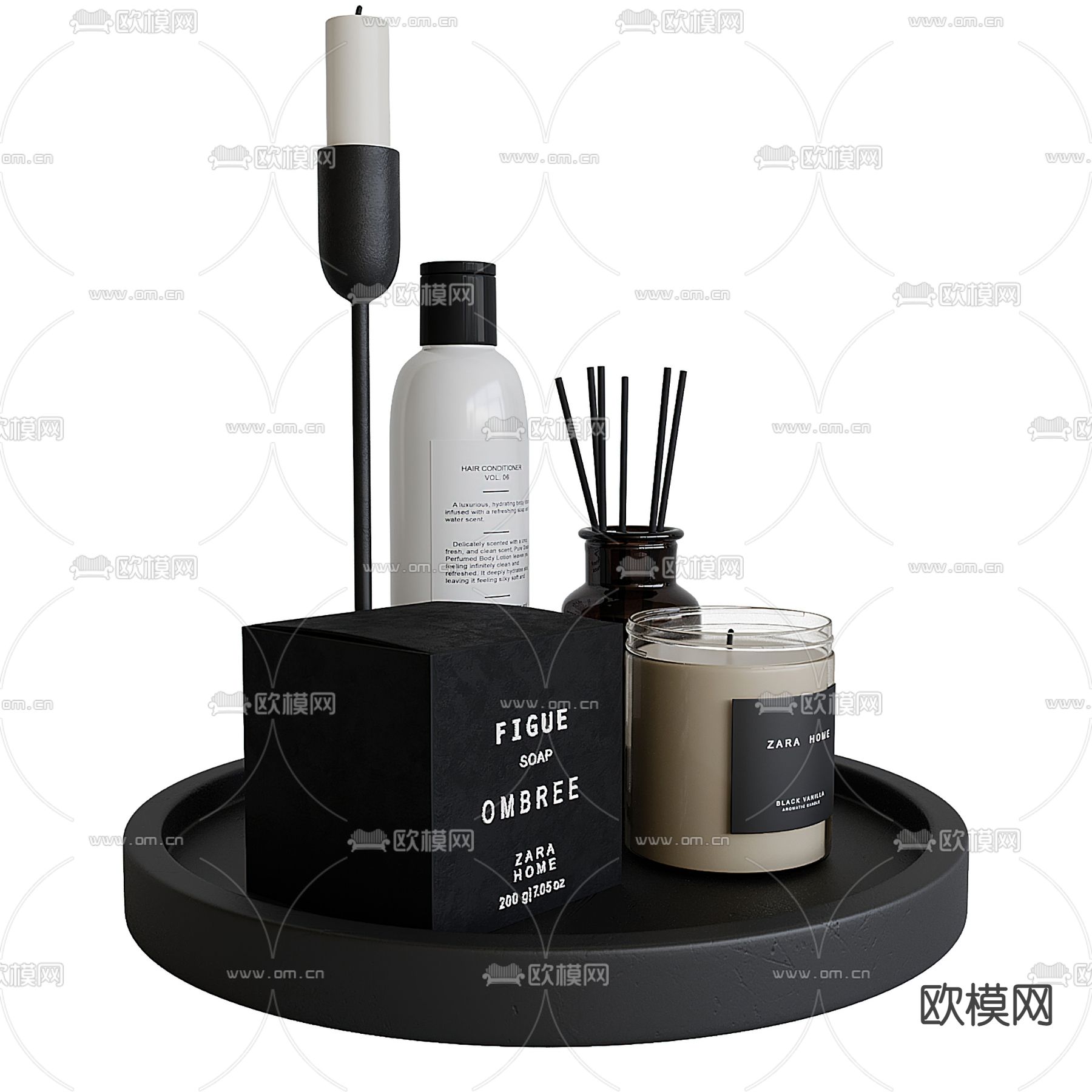 洗浴用品 蜡烛 香薰3d模型下载（渲染图3）