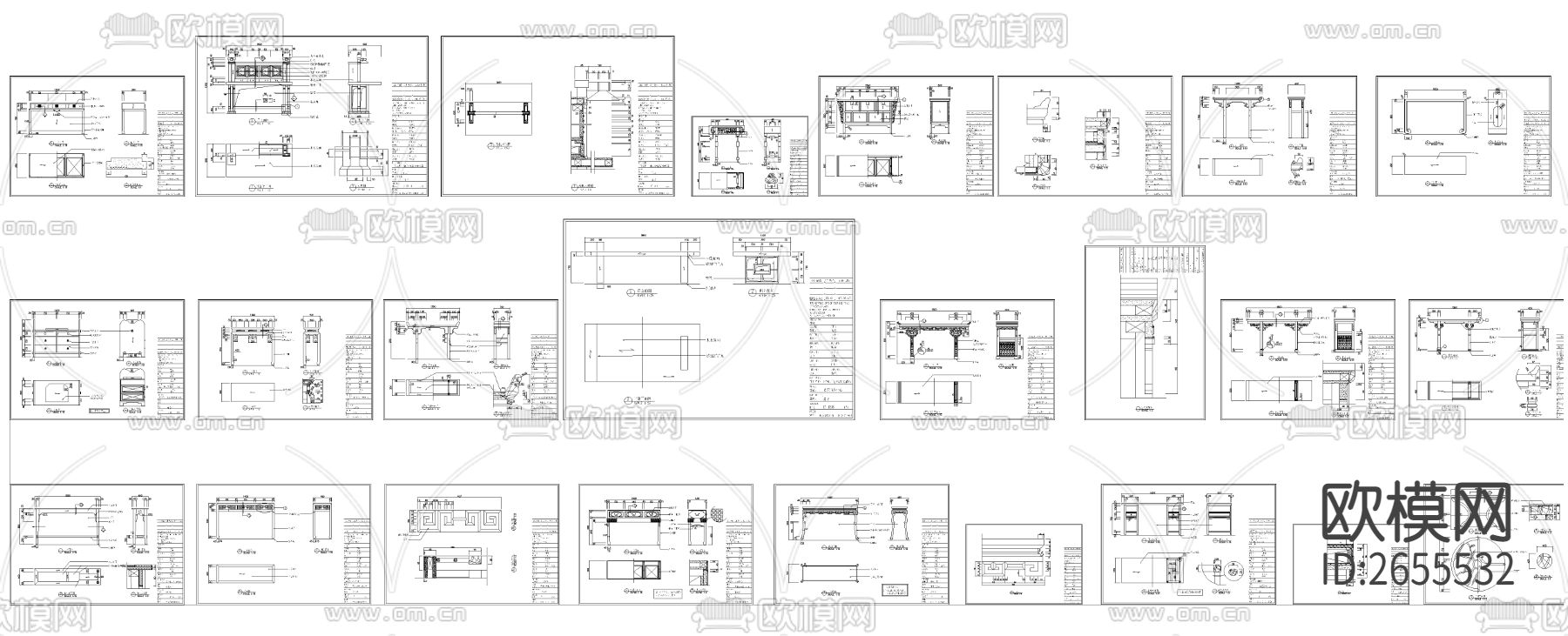 长台CAD图库下载（渲染图7）