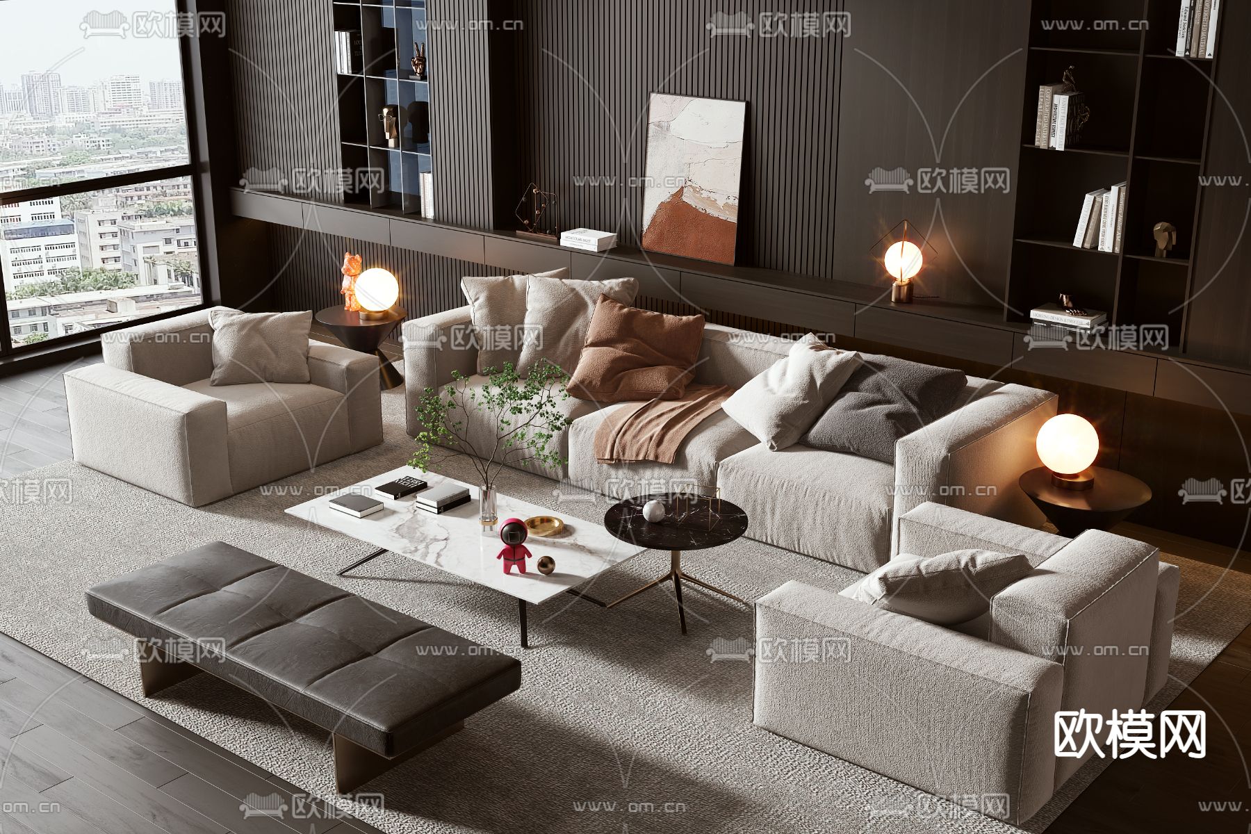 Minotti 组合沙发3d模型下载