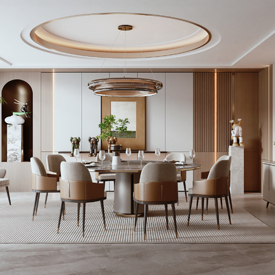  餐厅包间 包厢 包房su模型 