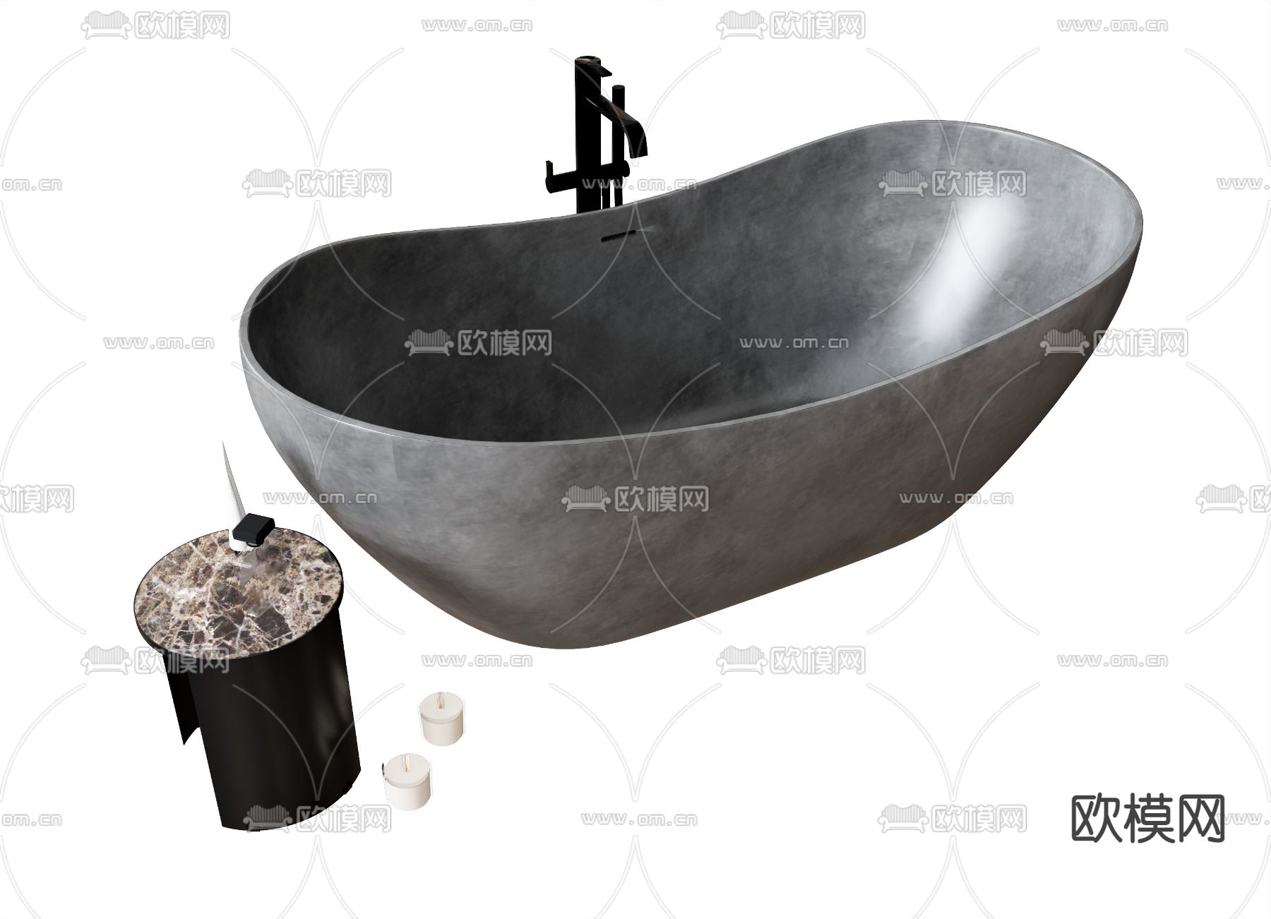 浴缸 浴盆su模型下载（渲染图1）