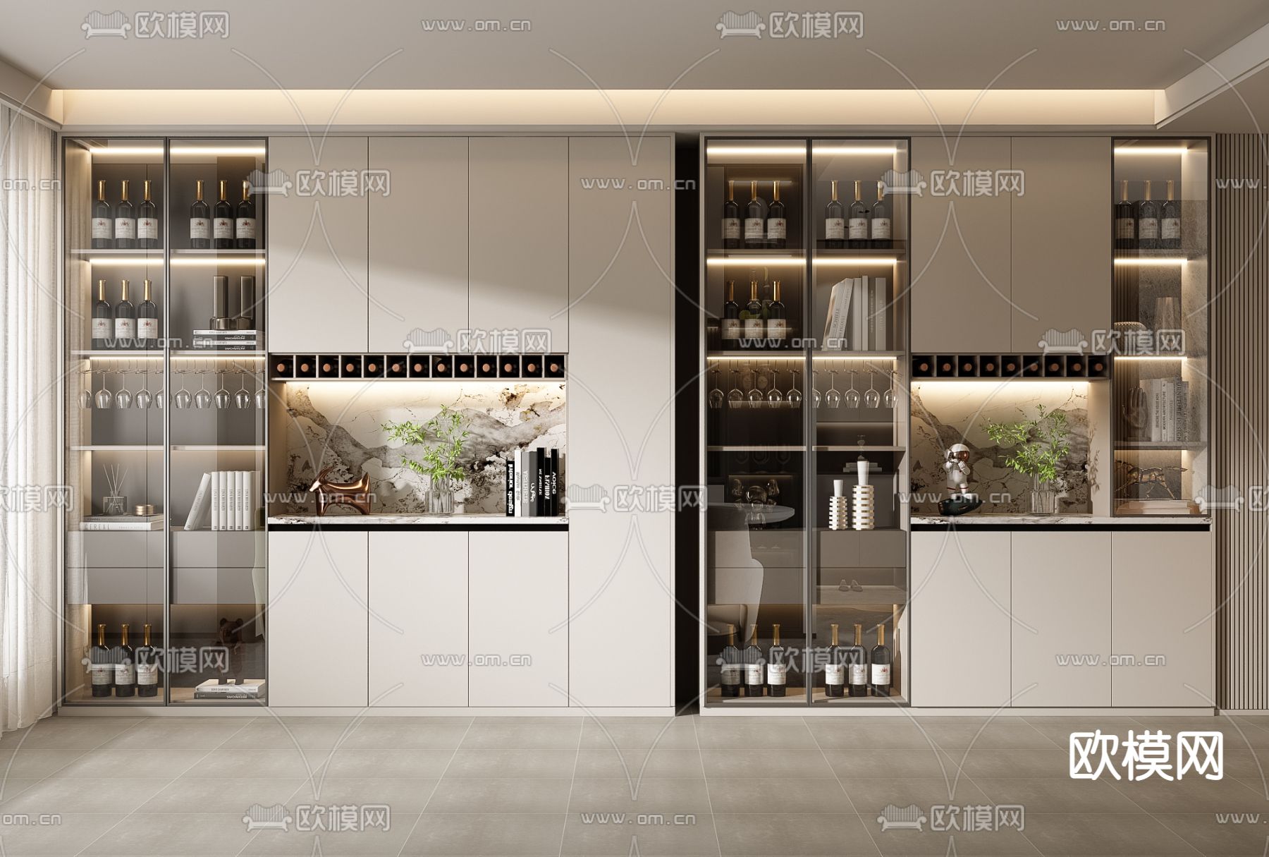 酒柜3d模型下载