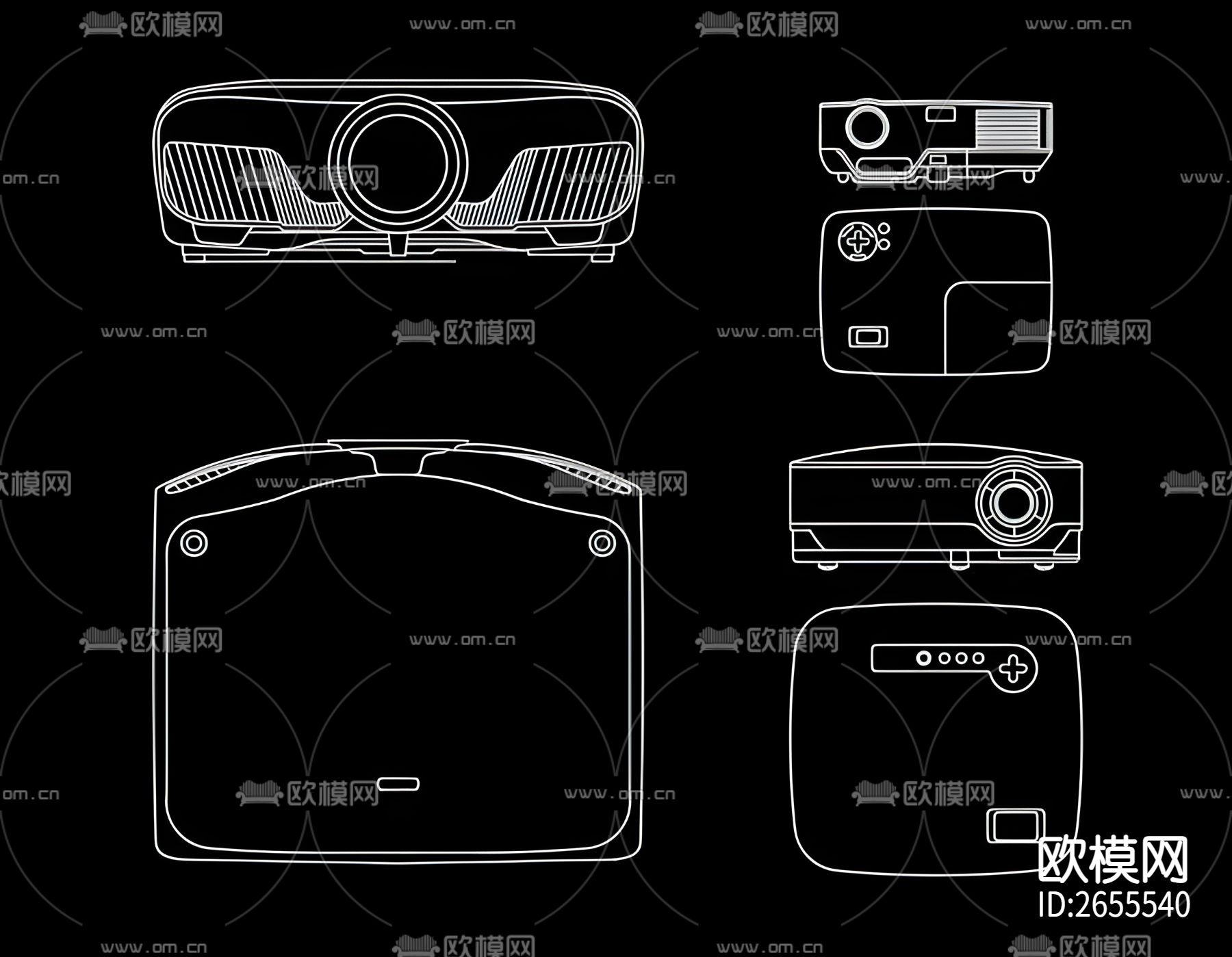办公设备CAD图库下载（渲染图3）