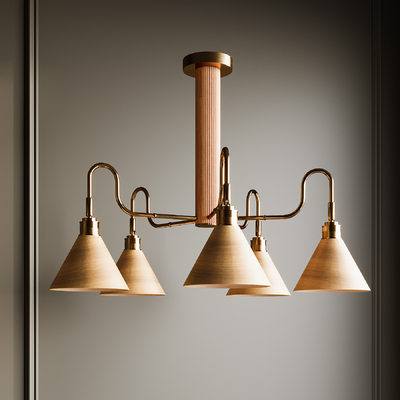 多头吊灯su模型