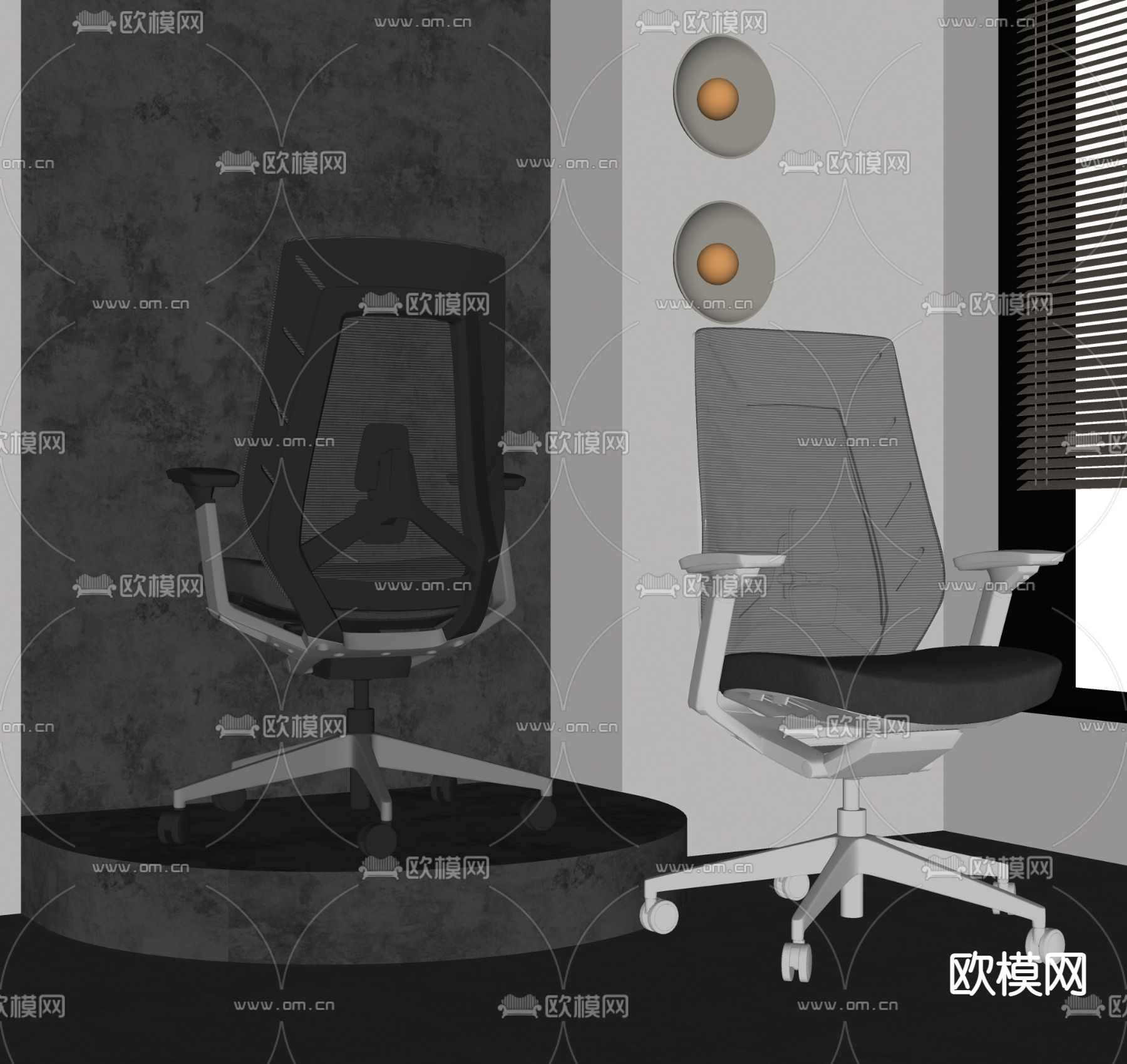 职员椅 办公椅su模型