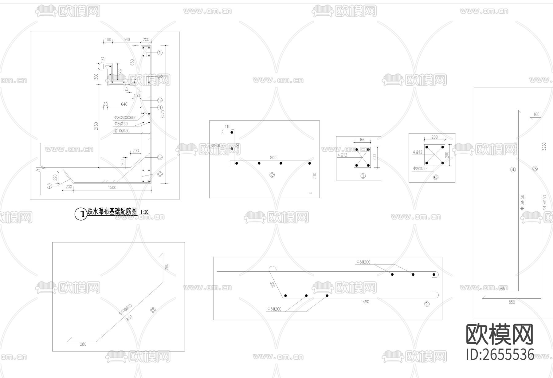 瀑布CAD节点大样下载（渲染图3）