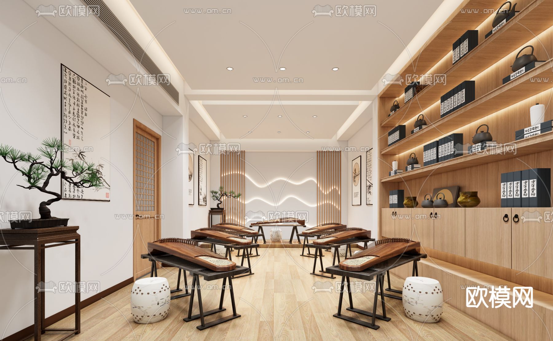 古筝教室3d模型下载