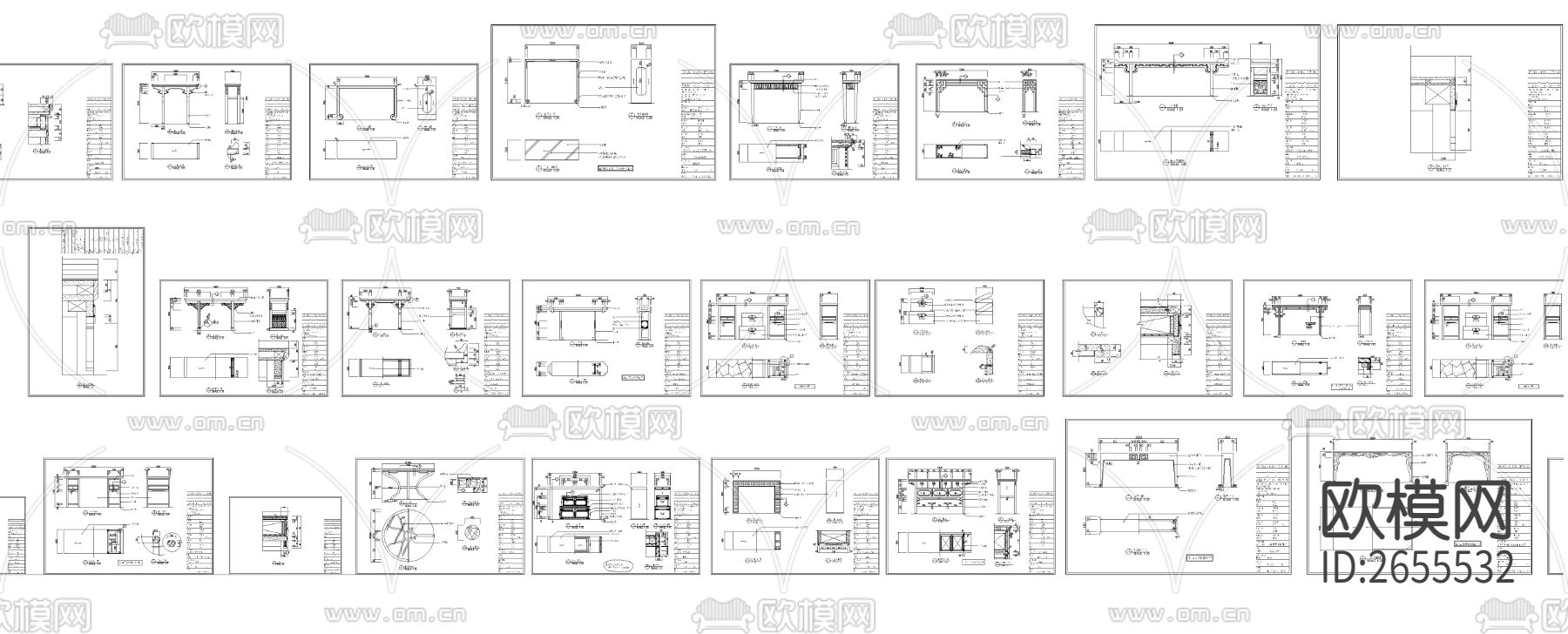 长台CAD图库下载（渲染图6）