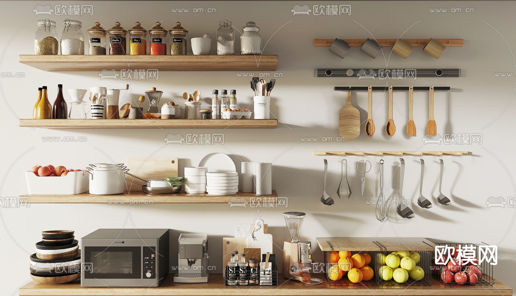 厨房用品 调味品 厨具3d模型下载