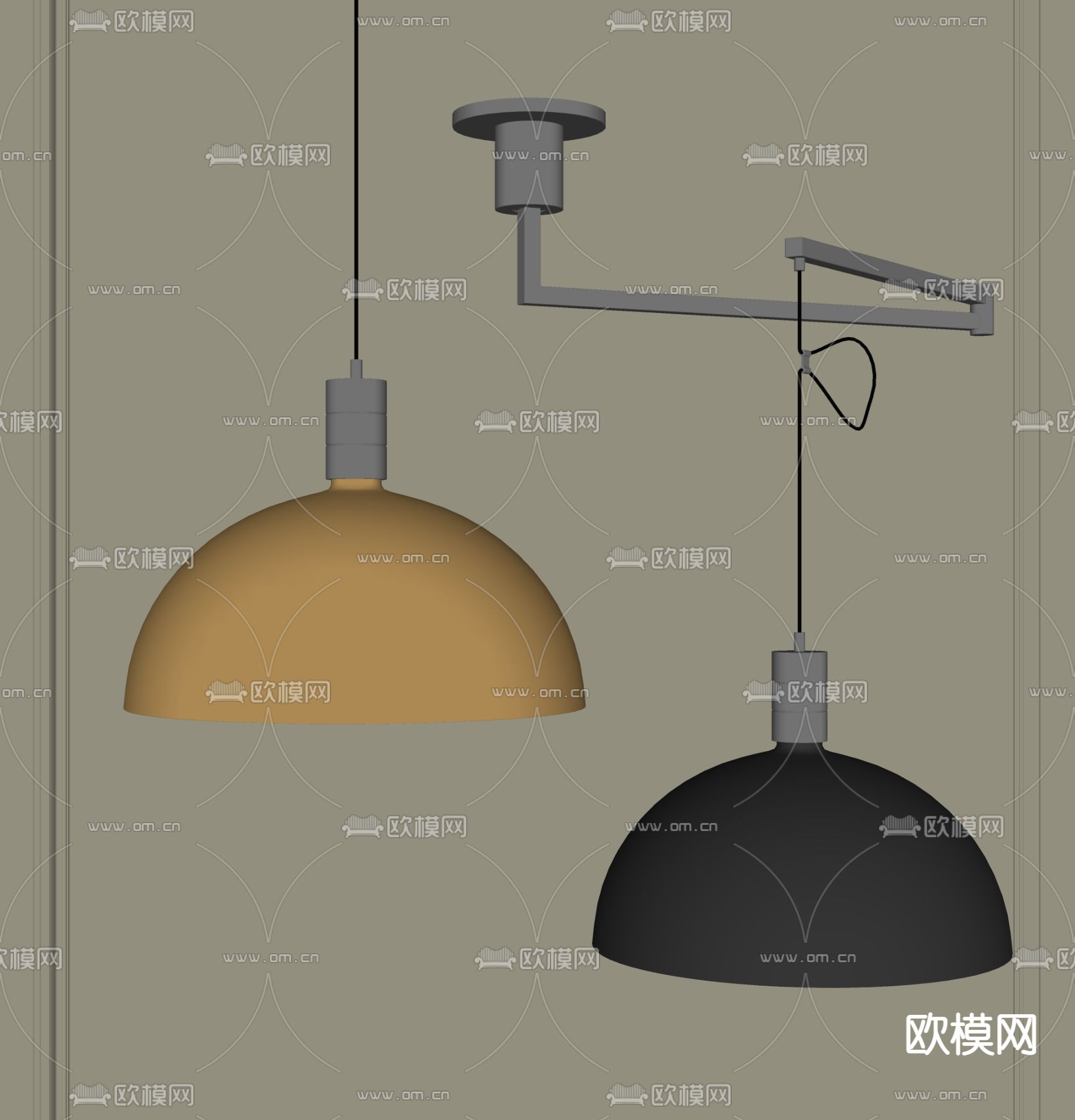 现代金属吊灯su模型