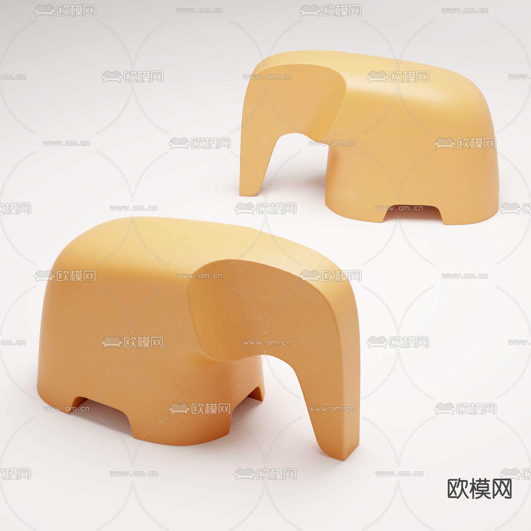 大象凳子 儿童凳3d模型下载