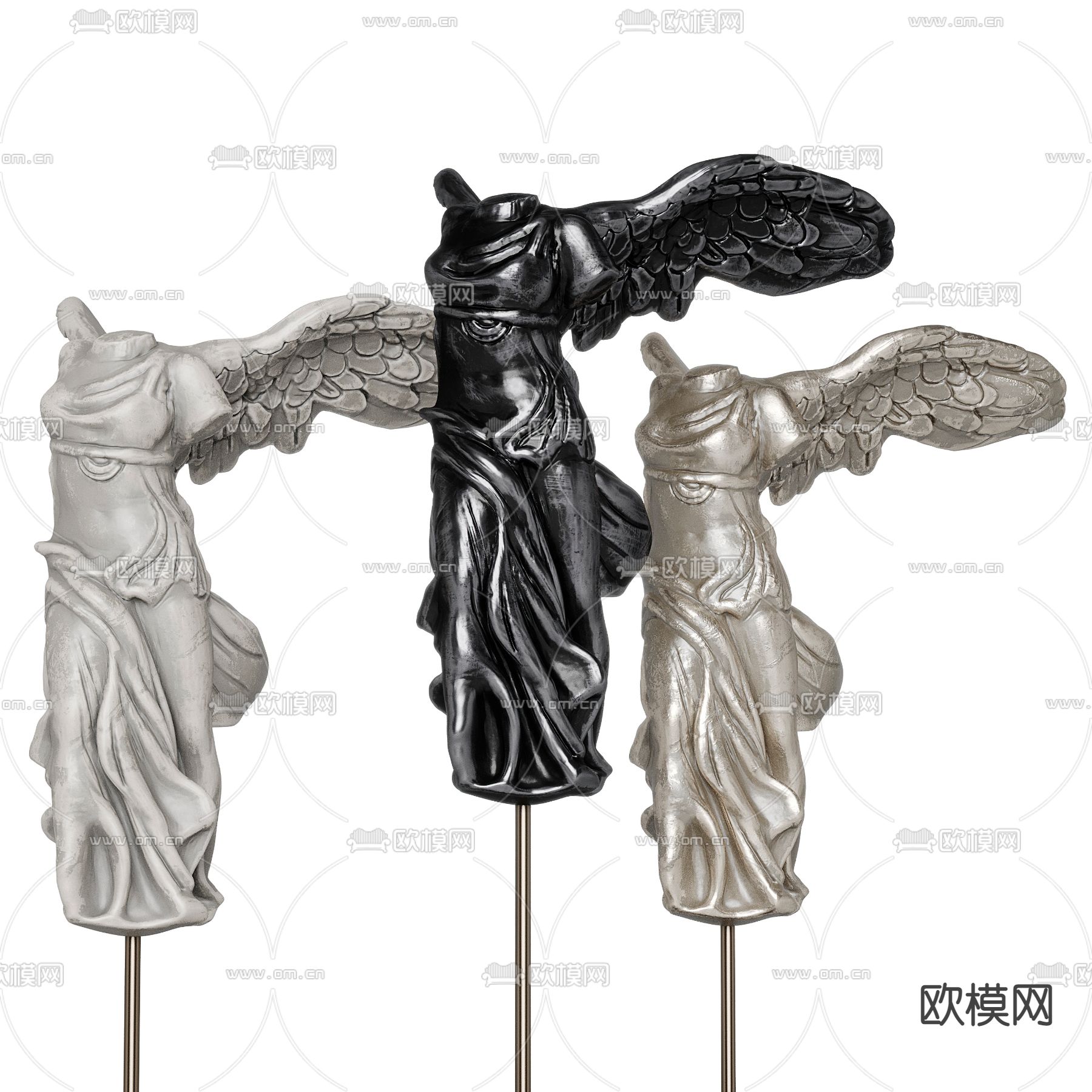 人物雕塑 抽象摆件3d模型下载（渲染图2）