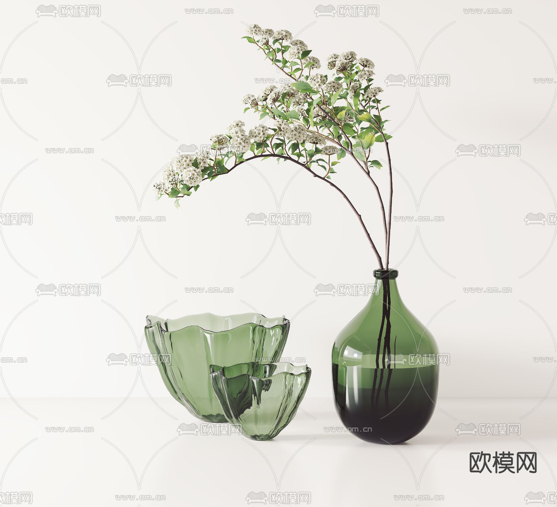 花瓶 花艺 插花3d模型下载