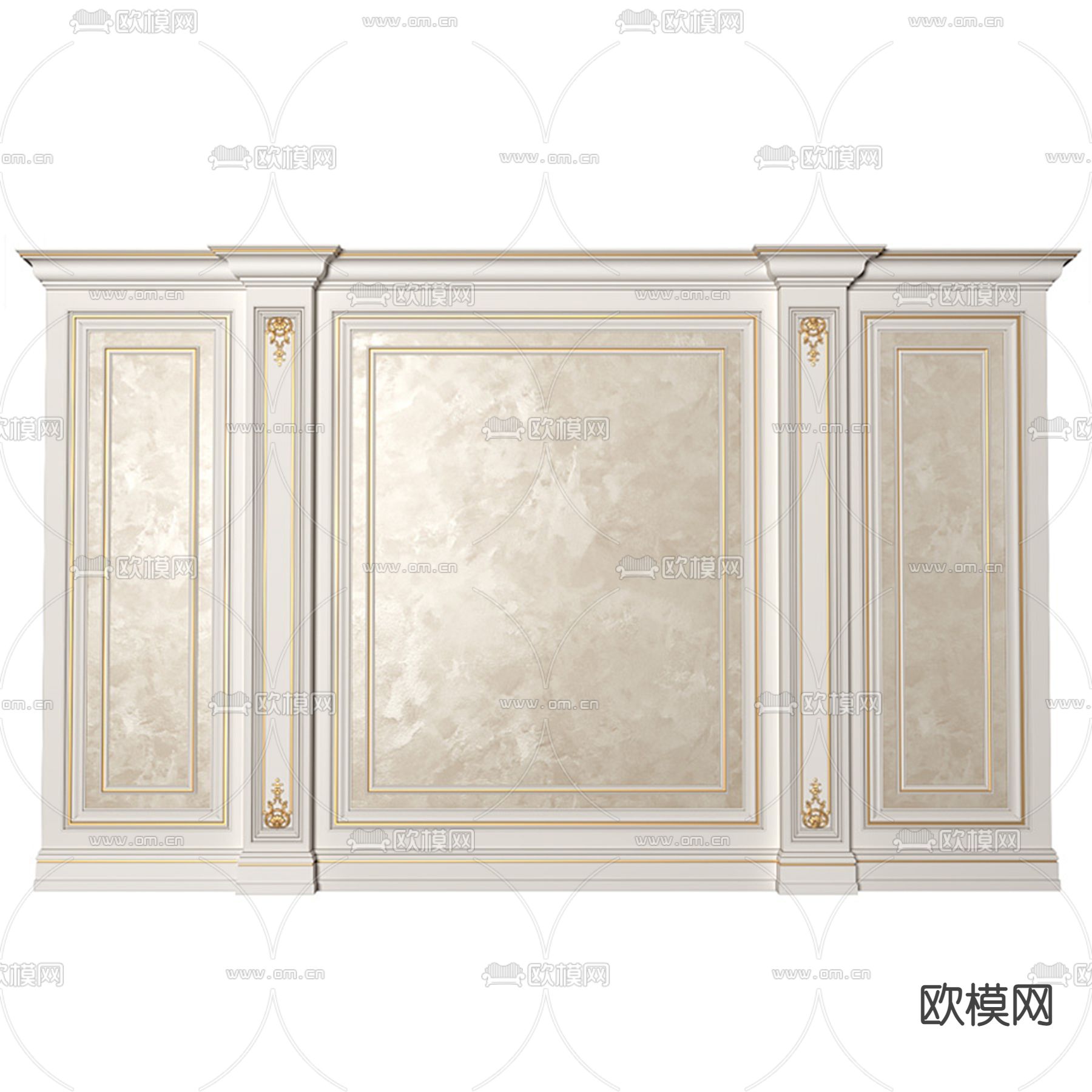 欧式背景墙3d模型下载
