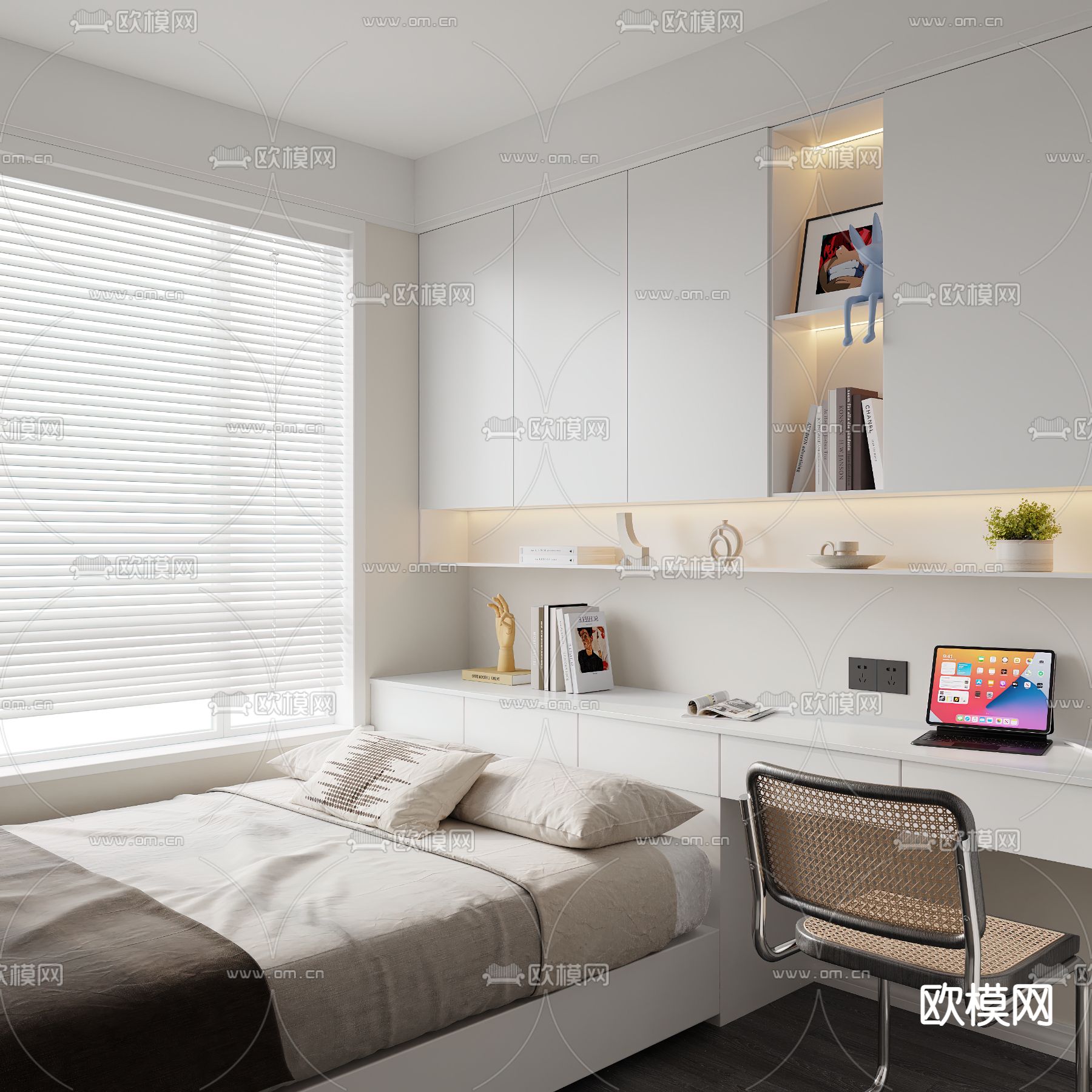 单人床3d模型下载