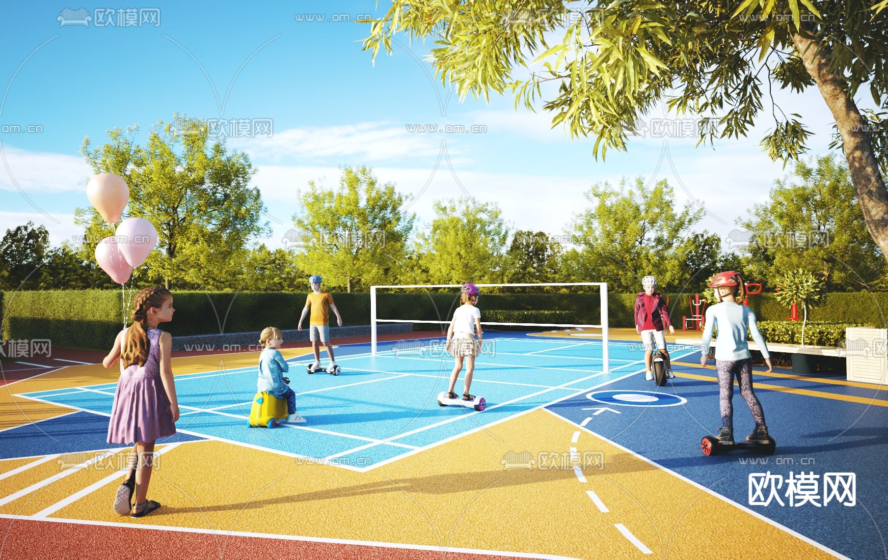 羽毛球场 活动中心3d模型下载