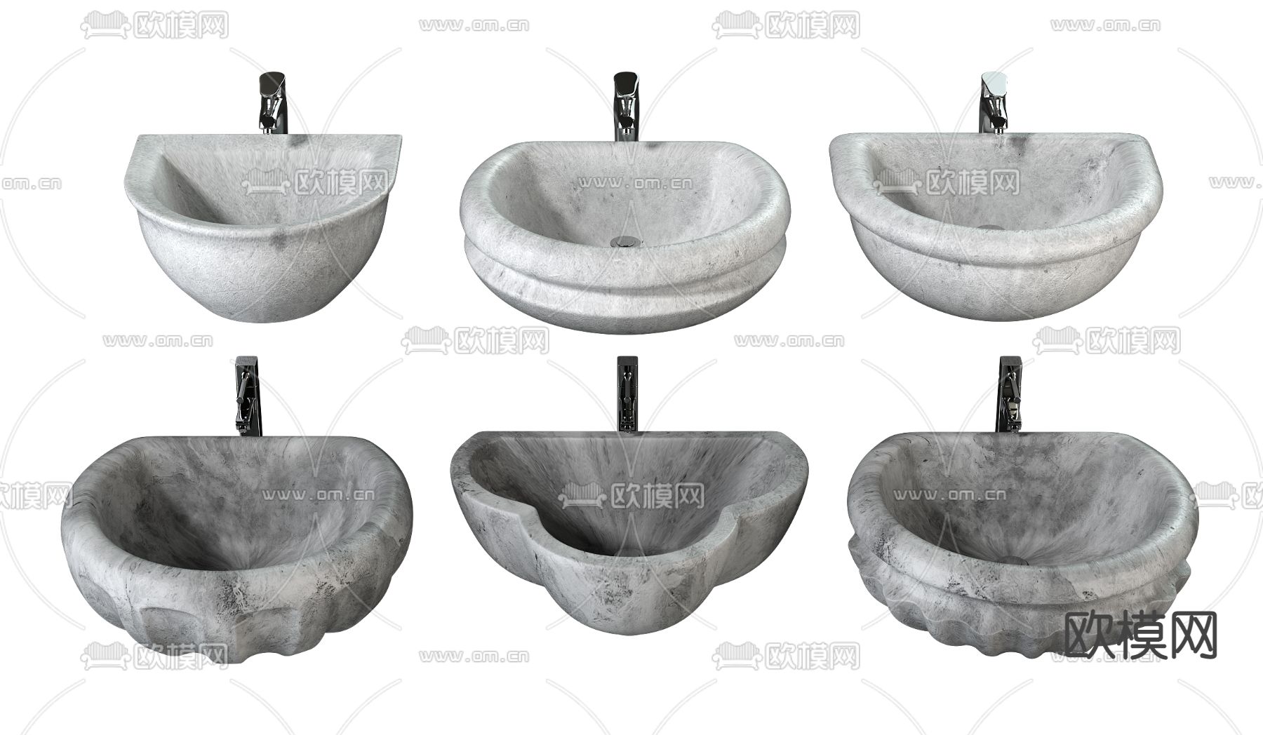 侘寂台盆 洗手盆3d模型下载