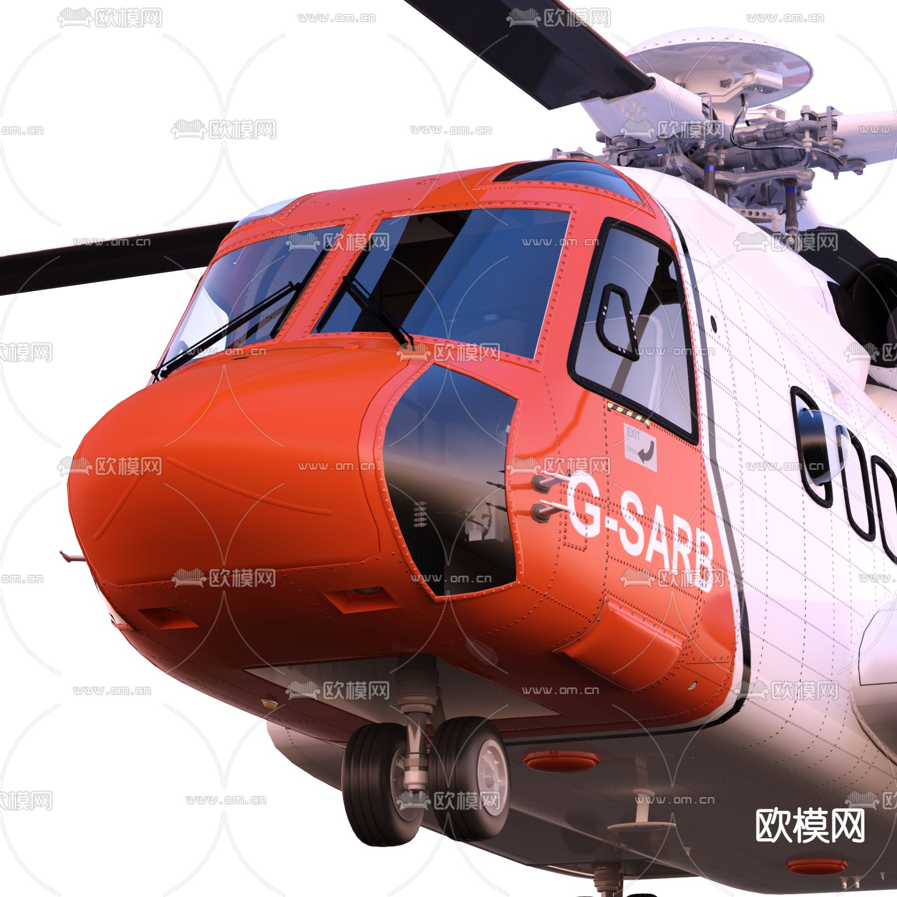 救援直升机 飞机3d模型下载（渲染图7）