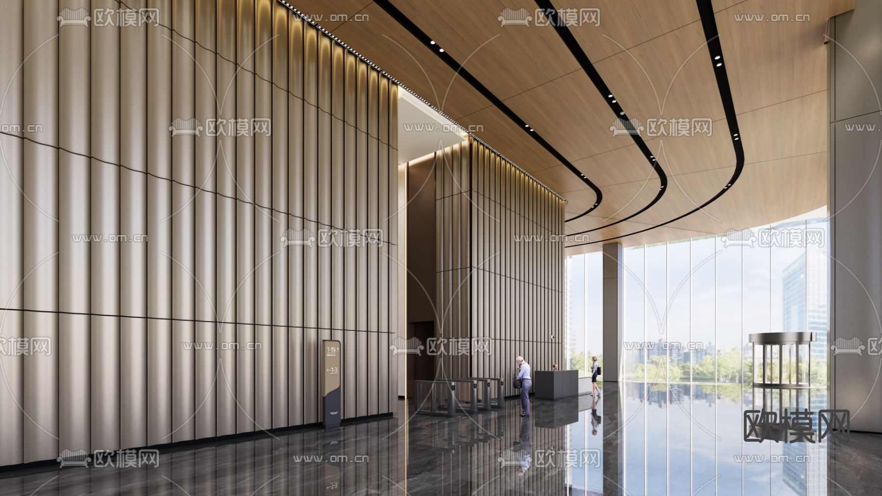 公司大堂 商务大厅3d模型下载