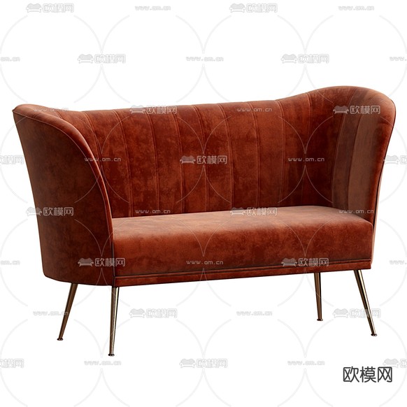ANDES 双人沙发3d模型下载(渲染图4)