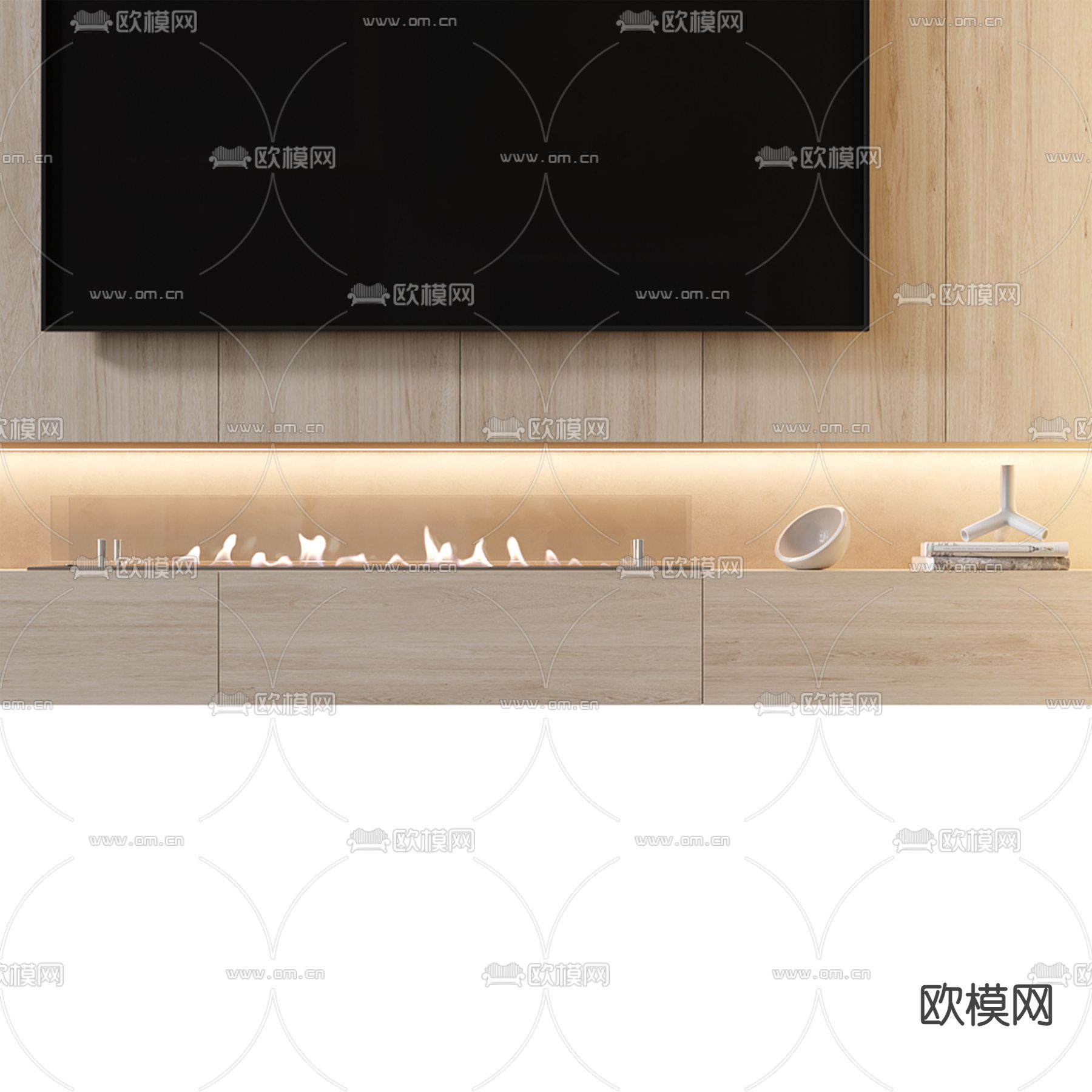 电视背景墙 岩石墙3d模型下载（渲染图2）