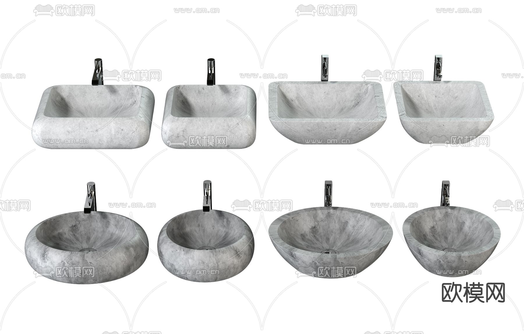 侘寂台盆 洗手盆3d模型下载