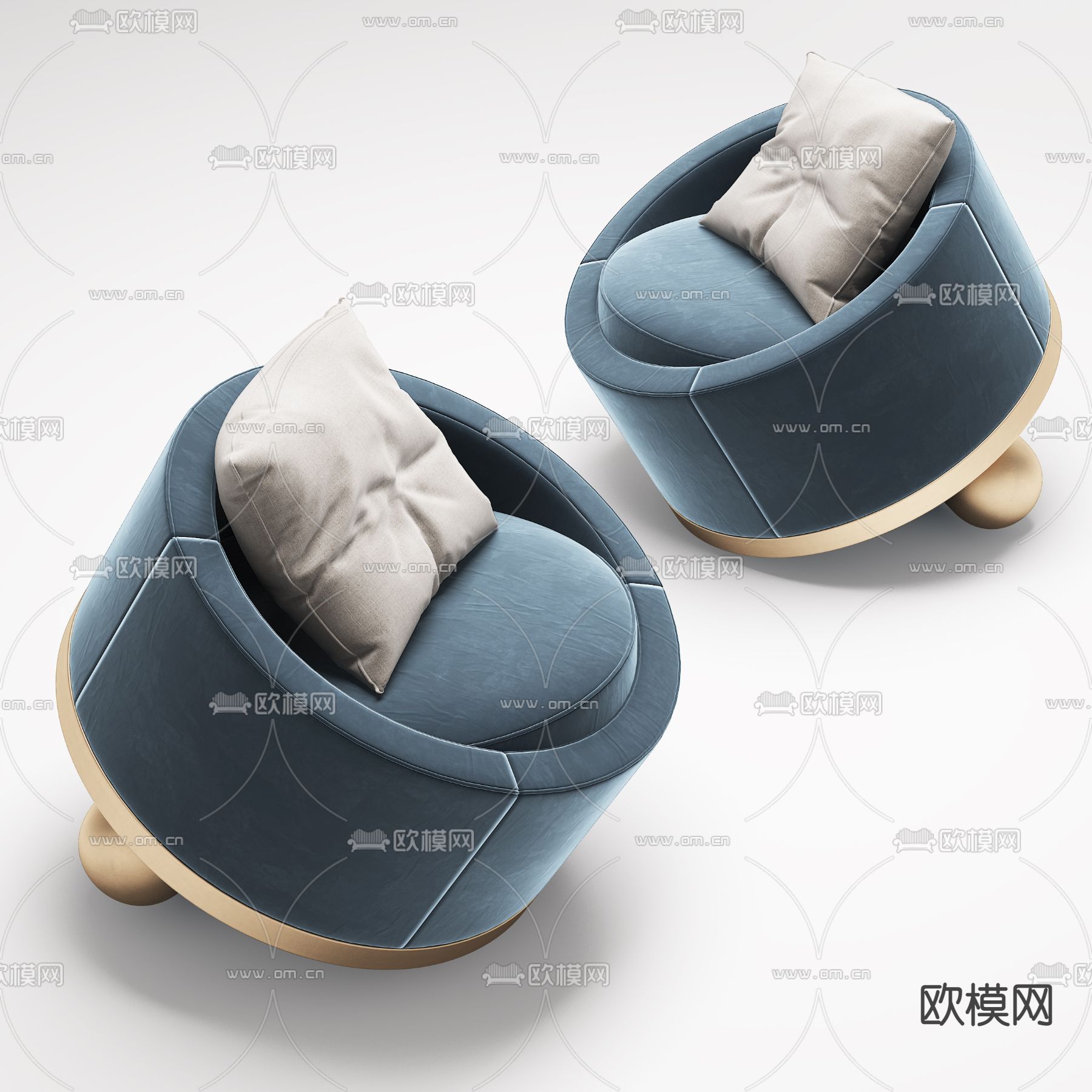 单人沙发 旋转沙发3d模型下载