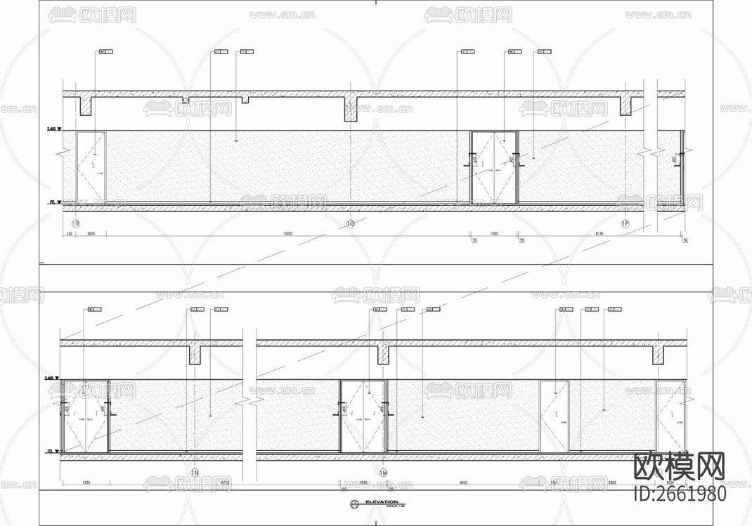 酒店后勤办公室cad施工图-免费3dmax模型库-欧模网