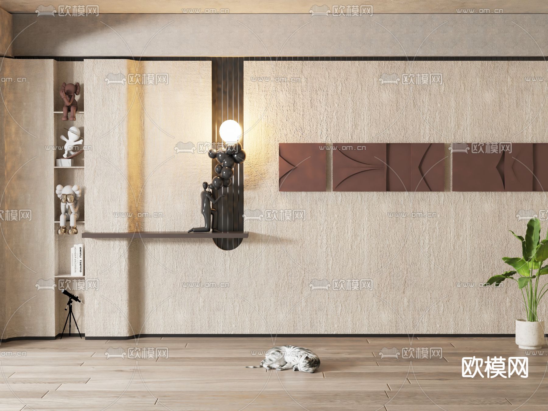 沙发背景3d模型下载