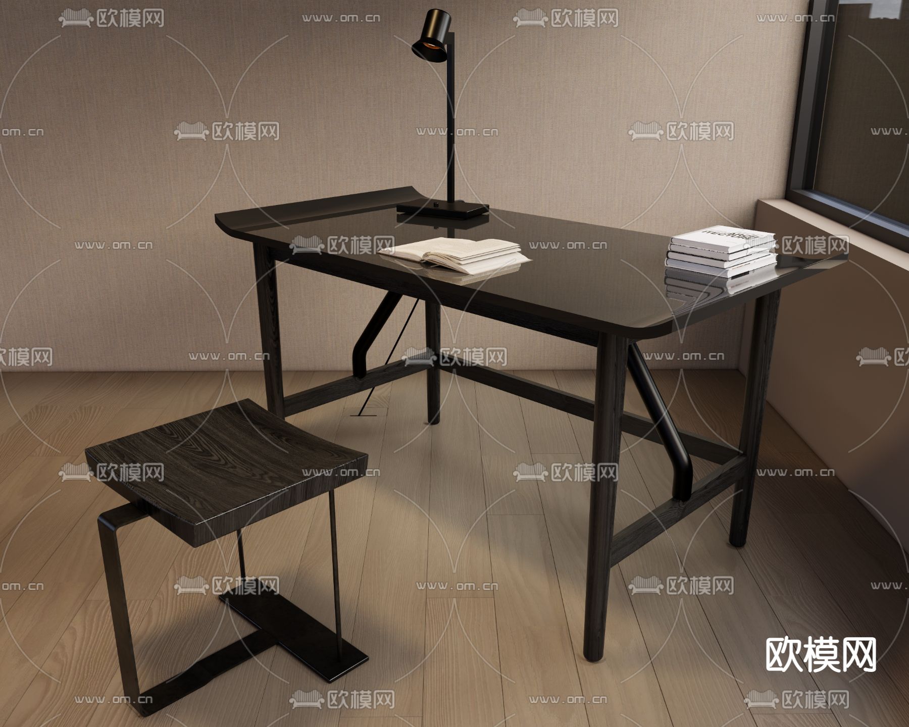 liaiger 书桌椅3d模型下载