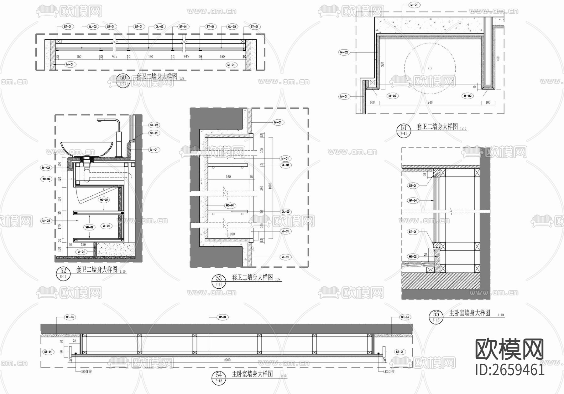 290㎡大平层CAD施工图下载（渲染图10）