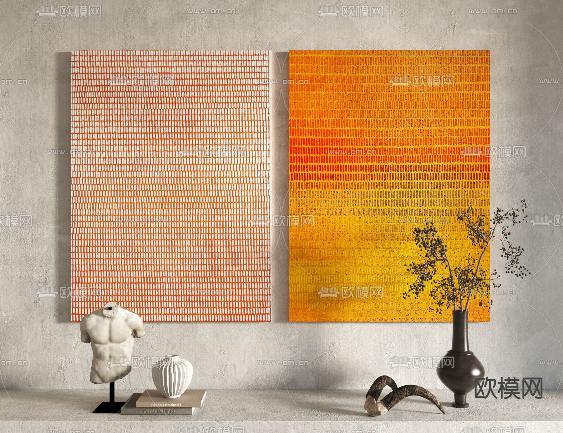 装饰画 手绘 挂画3d模型下载