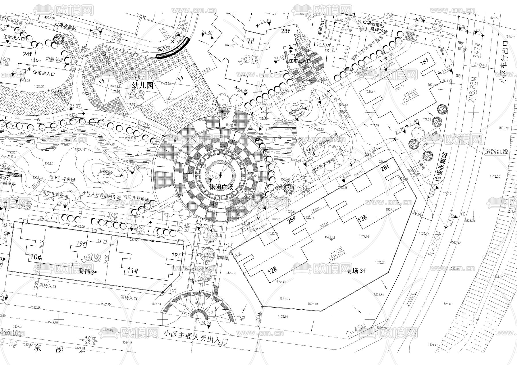 住宅小区CAD施工图下载（渲染图3）