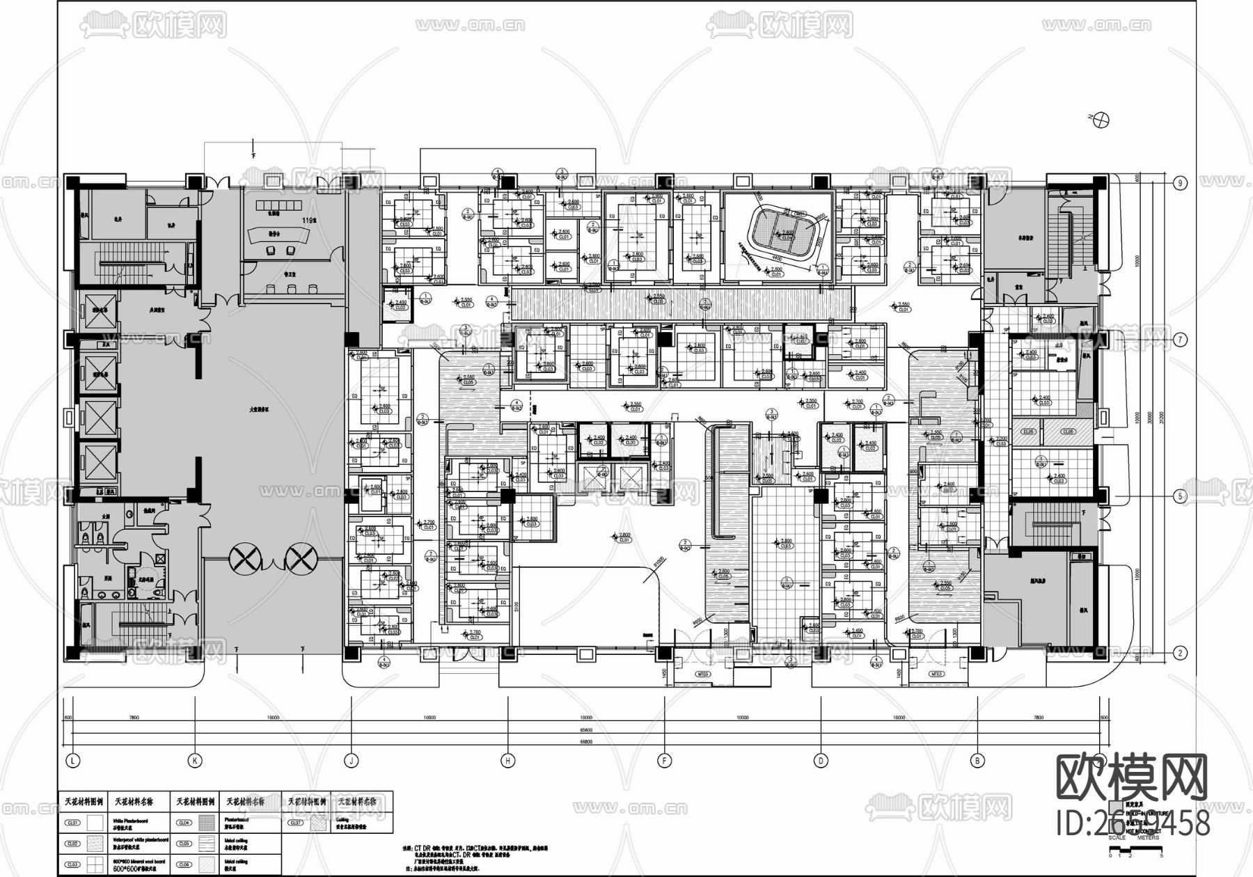 医院门诊部室内CAD施工图下载（渲染图4）