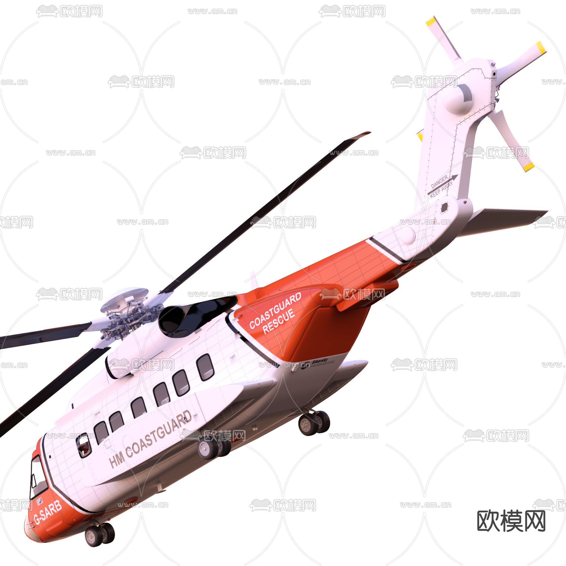 救援直升机 飞机3d模型下载（渲染图4）
