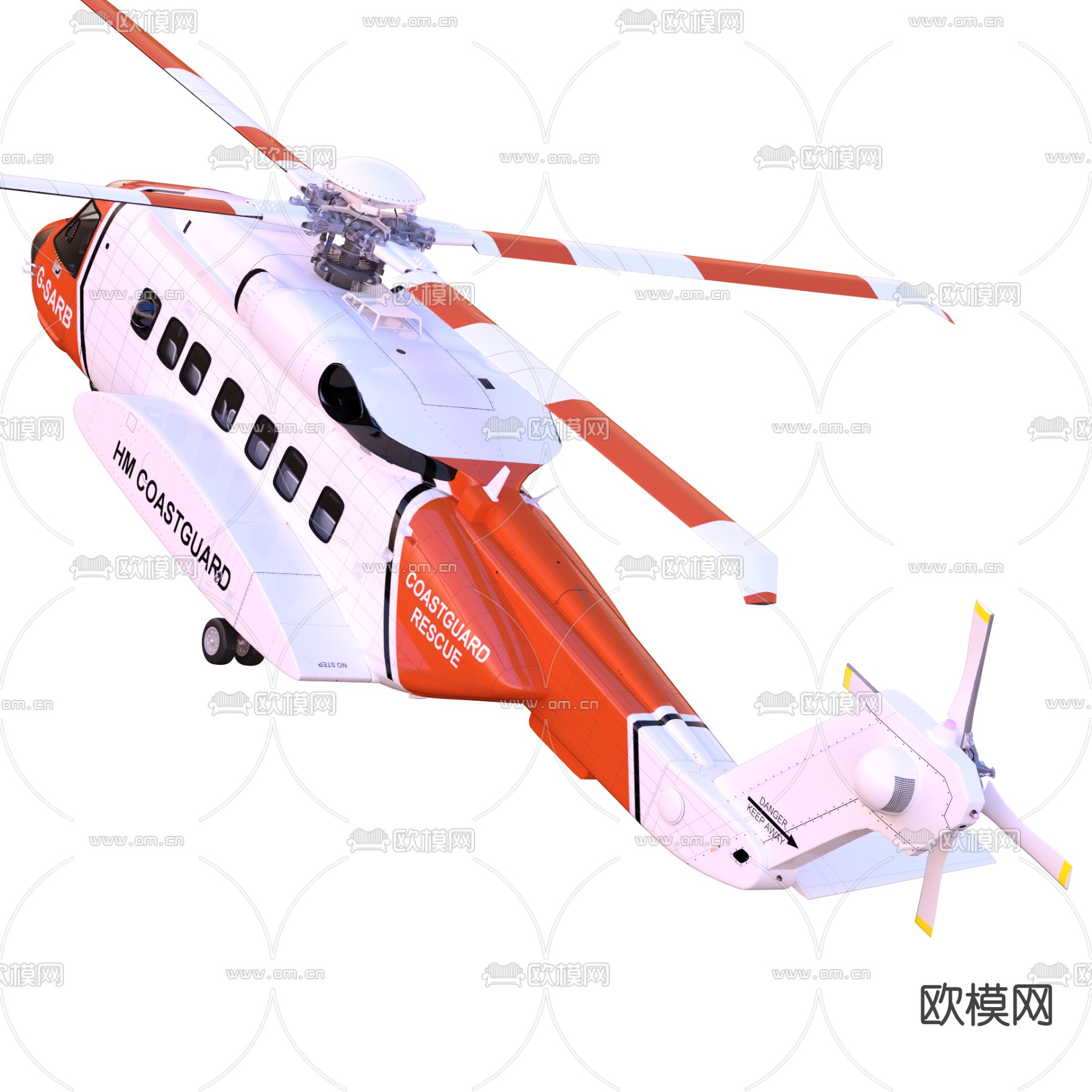 救援直升机 飞机3d模型下载（渲染图5）