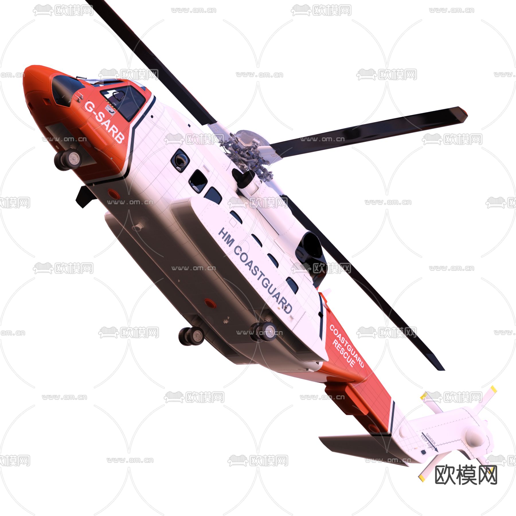 救援直升机 飞机3d模型下载（渲染图3）